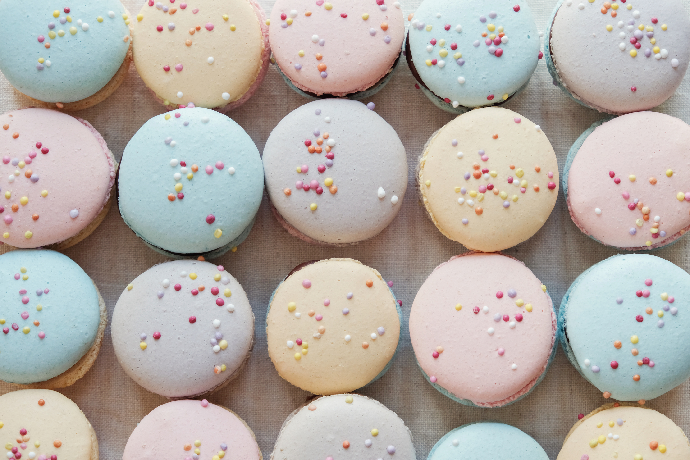 Homemade colorful pastel macaroons